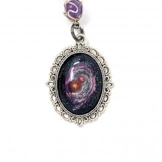 Handmade fantasy pink galaxy pendant Medieval Miniatures
