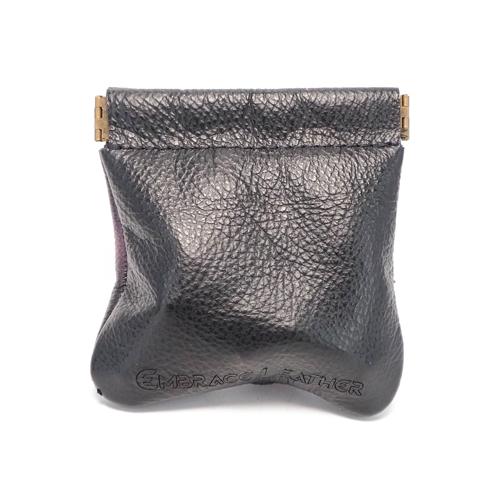 Handmade Leather Fuchsia and Bronze Snap Dragon Eye Coin Purse - Image 7