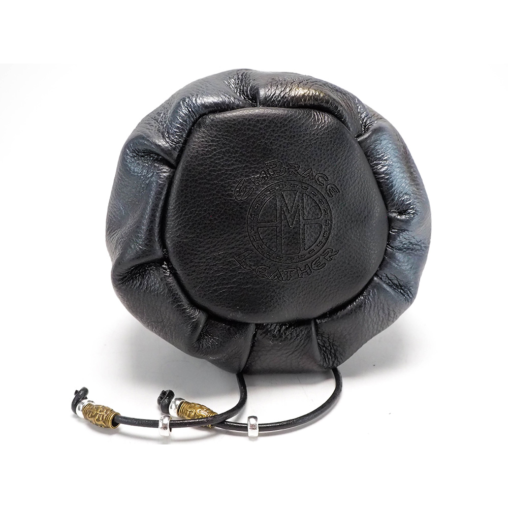 Handmade Leather Silver Dragon Eye Dice Bag - Image 5