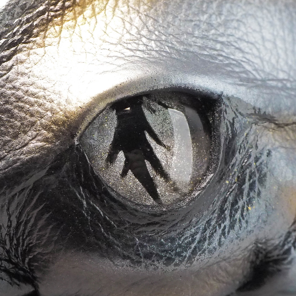 Handmade Leather Silver Dragon Eye Dice Bag - Image 2