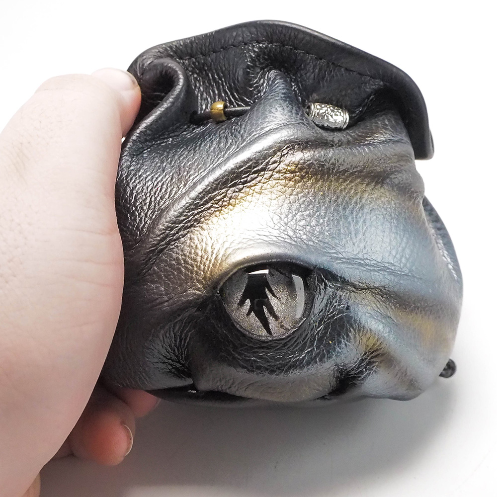 Handmade Leather Silver Dragon Eye Dice Bag - Image 6