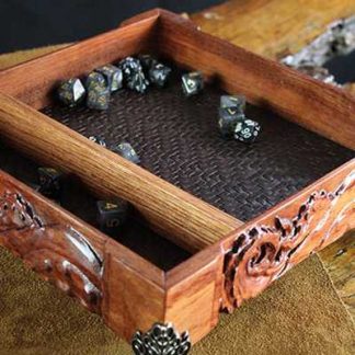 Ornate hardwood rolling tray with tentacles