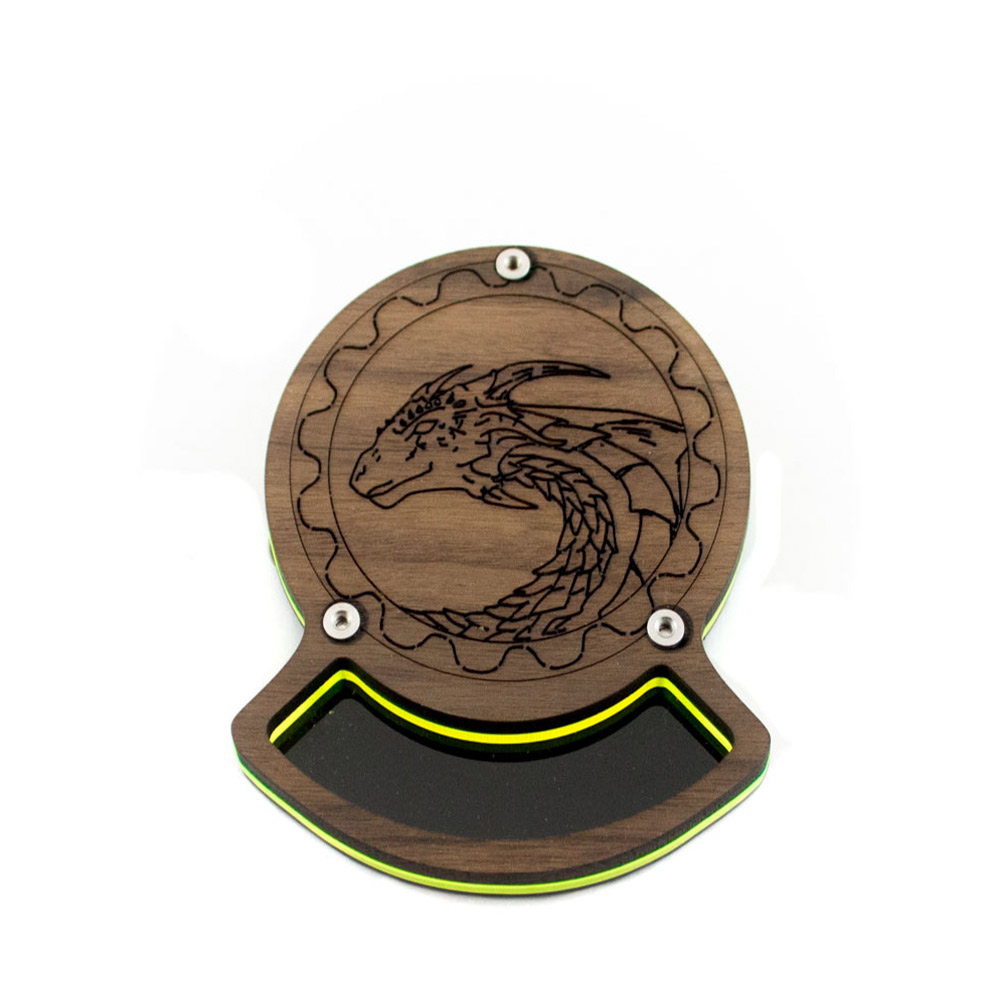 Dice Coaster - Walnut Top - Dragon Design - Image 2