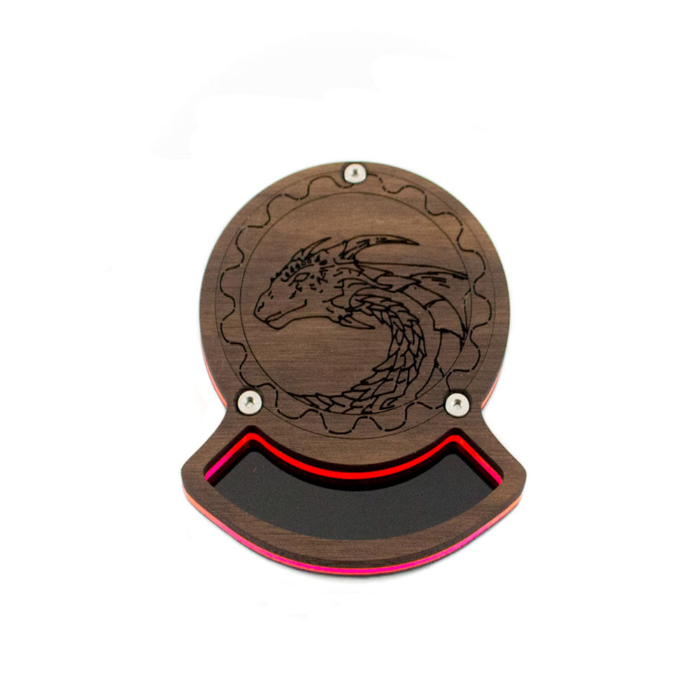 Dice Coaster - Walnut Top - Dragon Design - Image 3