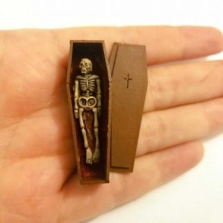 Bespoke Skeleton in Coffin terrain mini medieval miniatures