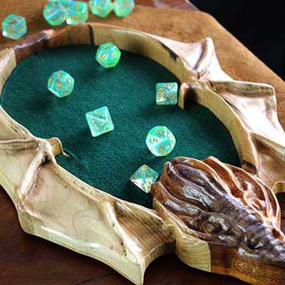 Mixed Hardwood Winged Dragon Rolling Tray - Image 3