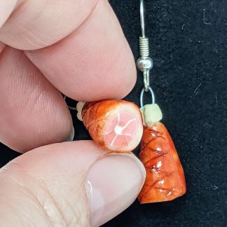 handmade ham/gammon earrings Medieval Miniatures