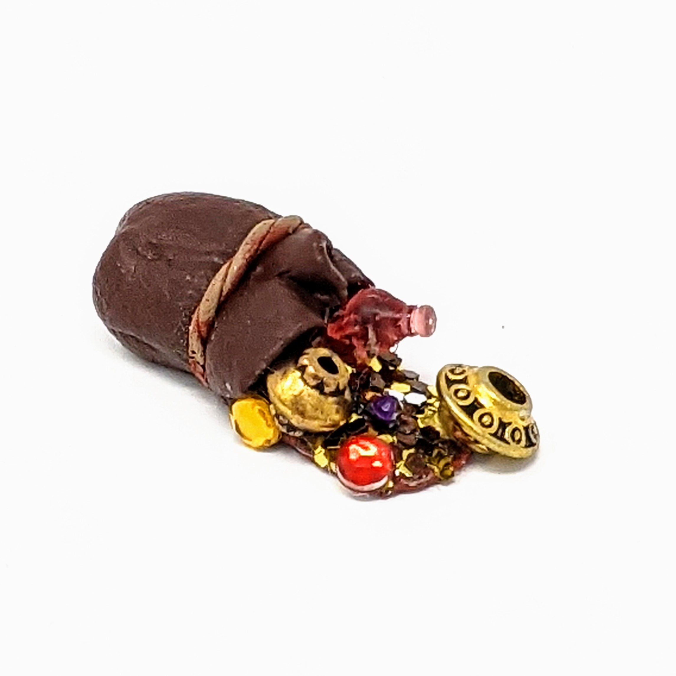 Handmade Miniature Spilt Gold Treasure Sack 28mm - Image 4