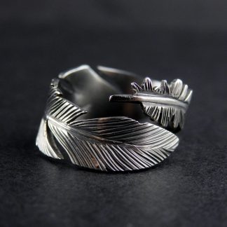 Fantasy Silver Ring Feather Design Lukas Craft