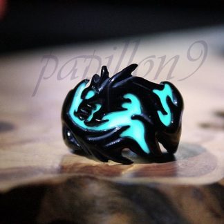 Glow-in-the-Dark Black Dragon Ring