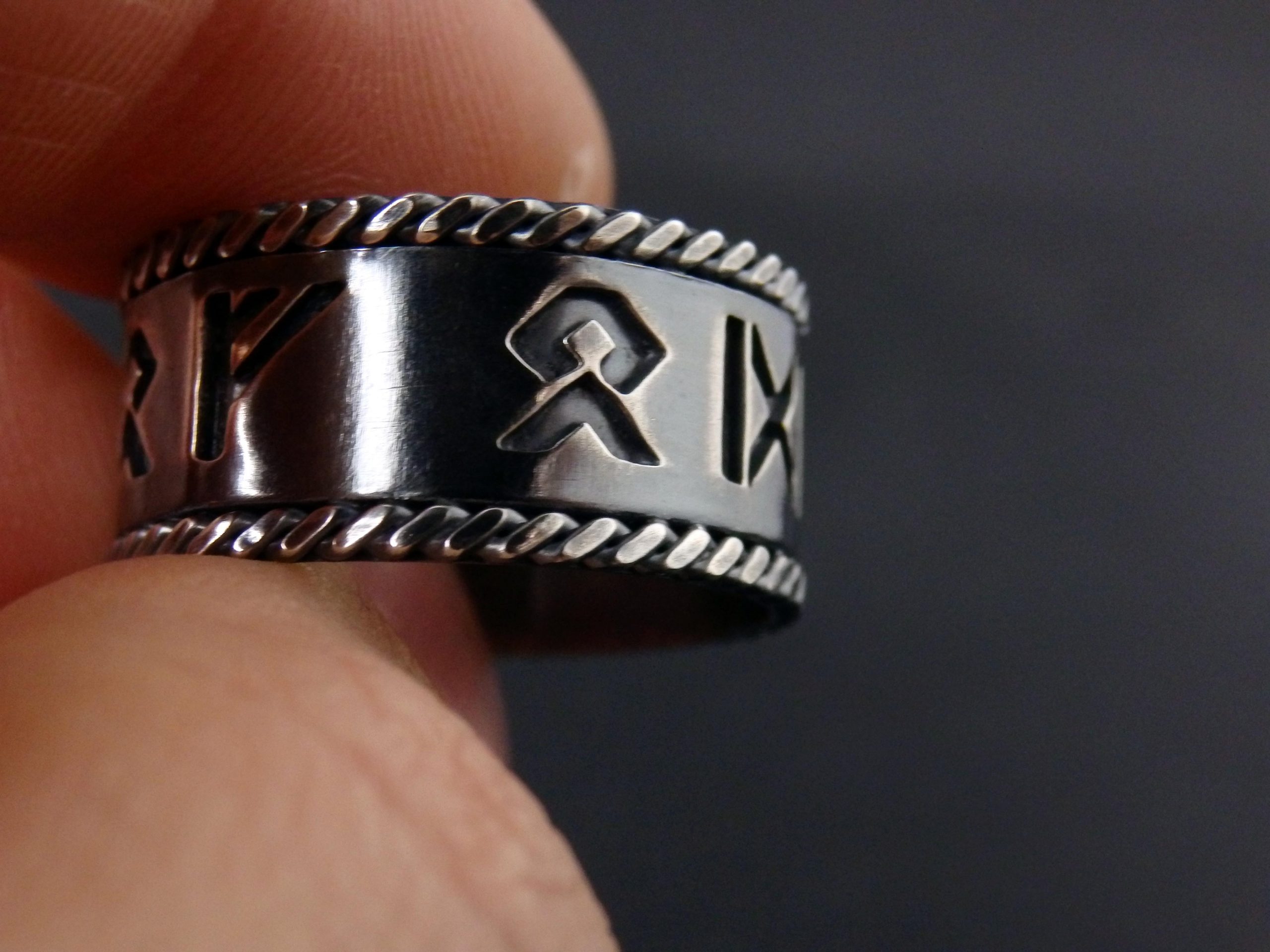 Silver Viking Rune Ring - Image 7
