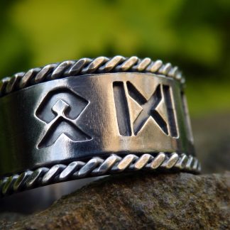 fantasy silver Viking rune ring Lukas Craft