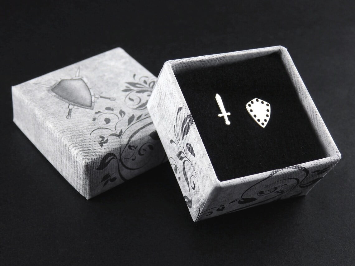 Sterling Silver Sword & Shield Earrings - Image 6