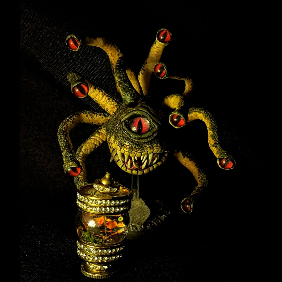 Miniature Handmade Beholder and his Goldfish - Image 4